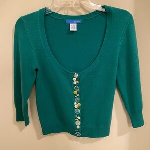 Delia’s Medium Green Cropped Cardigan
